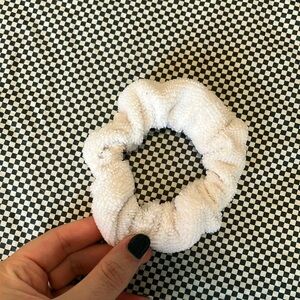 FREE white scrunchie hair elastic cloud tie hot topic